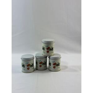 Set of 4 Vintage Meister Floral Metal Tins – Brazil, Decorative & Collectible